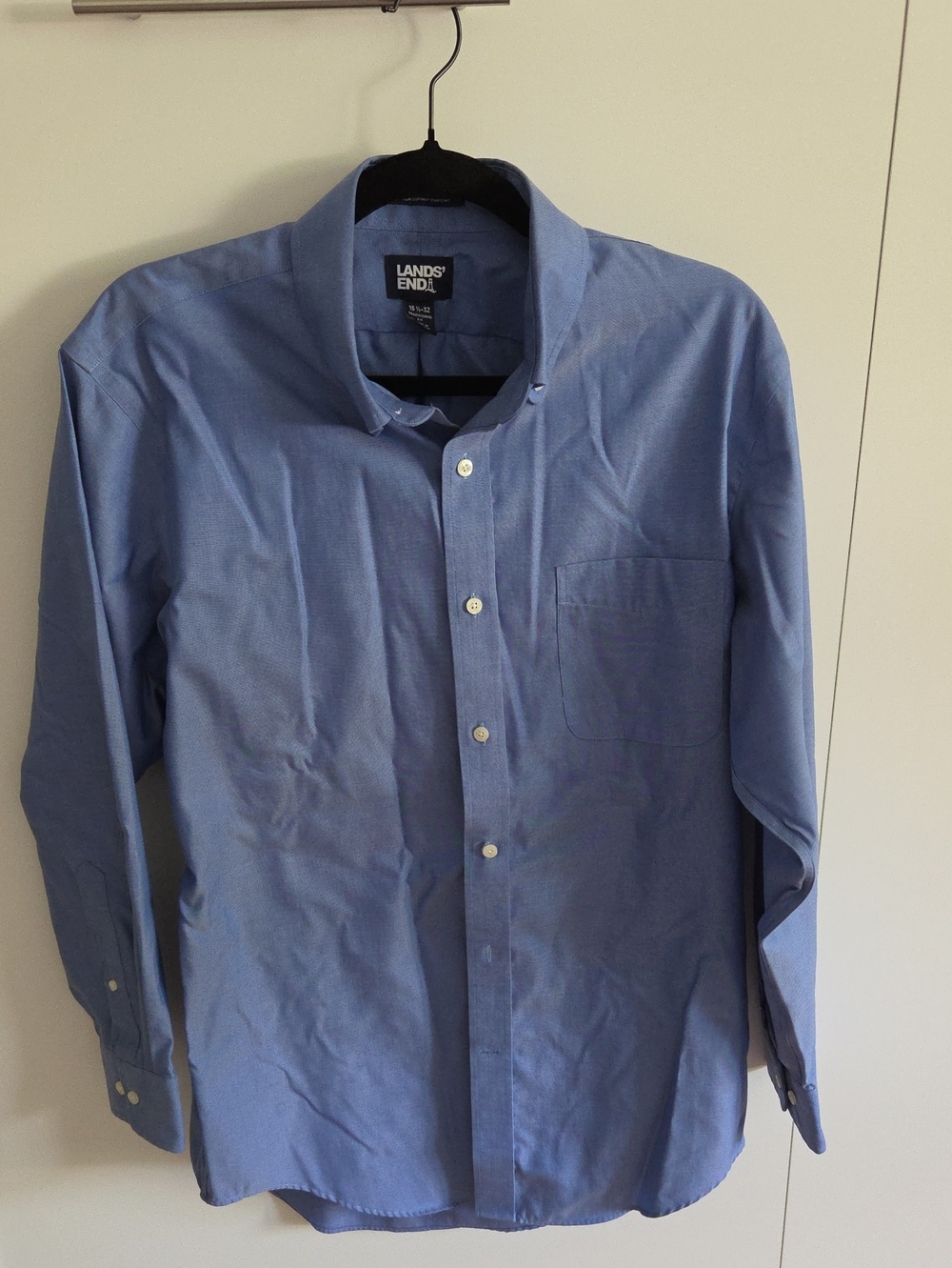 Lands' End Men's Light Blue Oxford Button-Up Shirt
